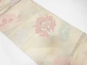 唐花模様織り出し名古屋帯